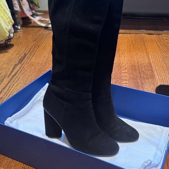Stuart Weitzman Black  Eloise suede Heeled Boots - Picture 1 of 4